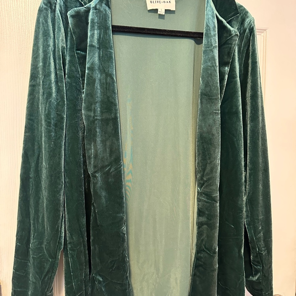 Olive & Oak Green Velvet Blazer